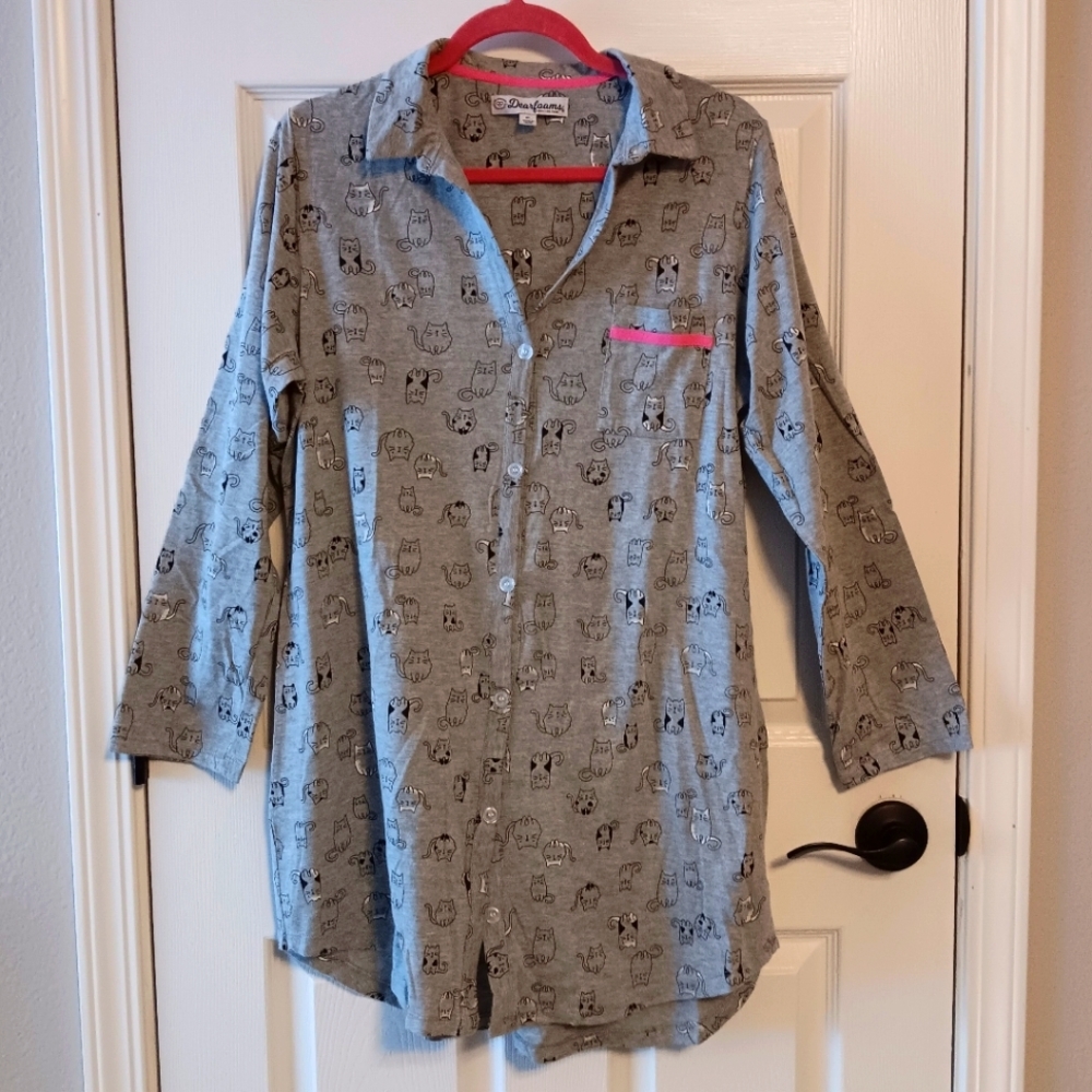 Dearfoams Button Front Sleep Shirt